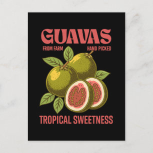 Postal Festiva Estilo de arte gráfico comercial de frutas de Guav