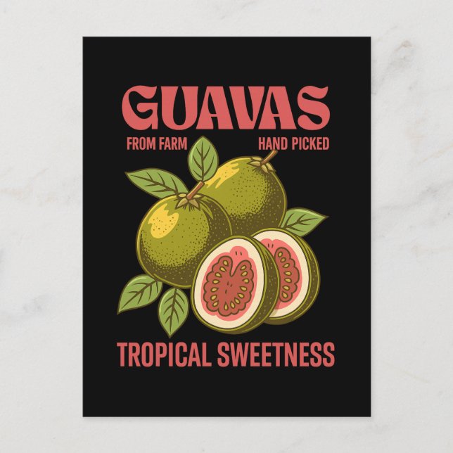 Postal Festiva Estilo de arte gráfico comercial de frutas de Guav (Anverso)