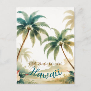 Postal Festiva Estilo de época Hawai Viajes Honolulu