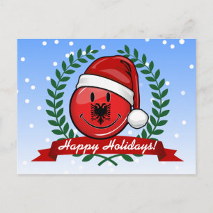 Postal Festiva Estilo de los Navidades de la bandera albanesa