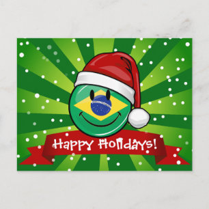 Postal Festiva Estilo de los Navidades de la bandera brasileña