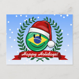 Postal Festiva Estilo de los Navidades de la bandera brasileña
