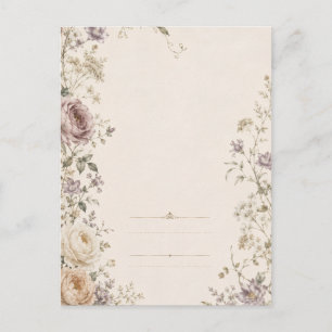 Postal Festiva Estilo de papelería de boda de jardín vintage