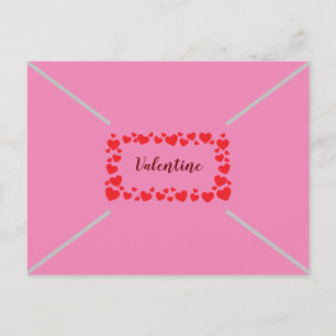 Postal Festiva Estilo de sobres Día de San Valentín de corazones