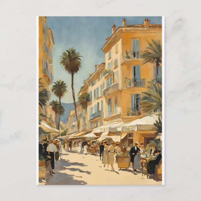 Postal Festiva Estilo vintage Cannes Francés Viaje acuático (Anverso)