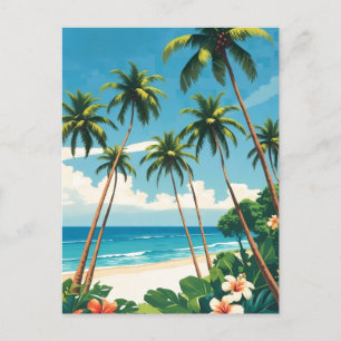 Postal Festiva Estilo Vintage De Viaje Hawaiano Aloha Desde Hawai
