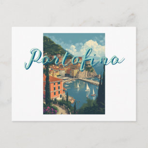 Postal Festiva Estilo vintage Portofino Genova Italia