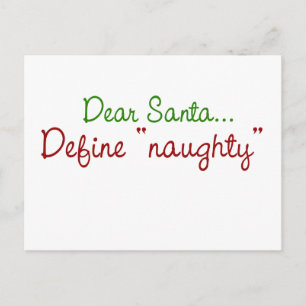 Postal Festiva Estimado Santa Define travieso