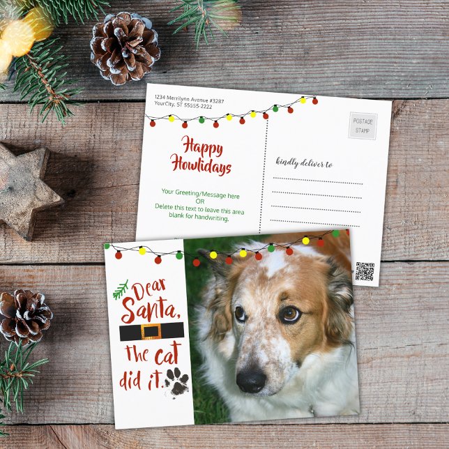 Postal Festiva Estimado Santa, el gato lo hizo - Perro-Amante (Subido por el creador)
