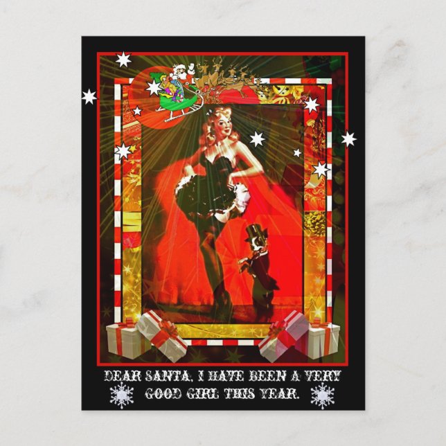 Postal Festiva Estimado Santa, he sido un chica muy bueno este (Anverso)