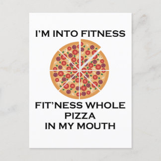 Postal Festiva Estoy en Fitness Pizza