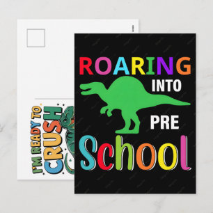 Postal Festiva Estoy listo para aplastar 2do grado dinosaurio de 