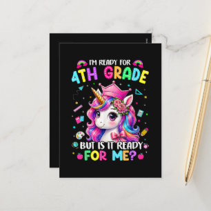 Postal Festiva Estoy listo para el unicornio de 4to grado primer