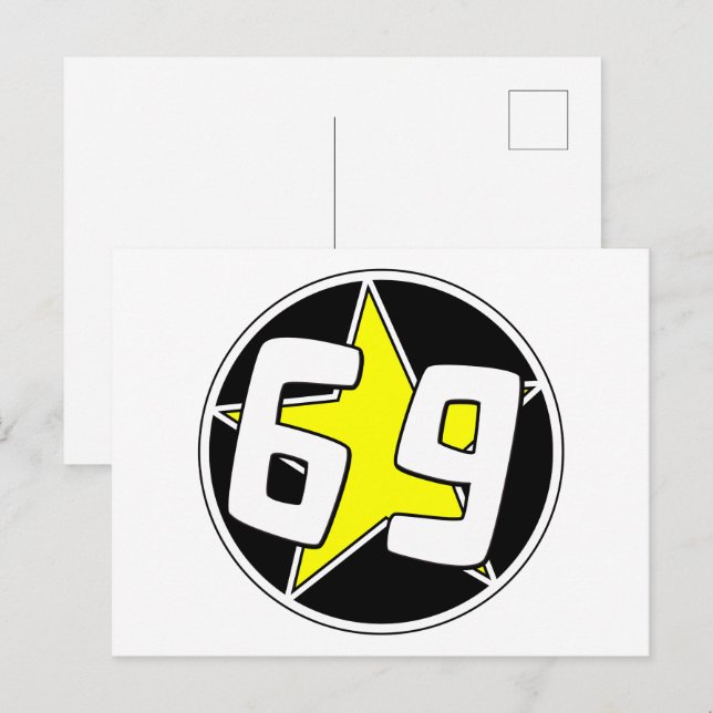 Postal Festiva Estrella amarilla 69 (Anverso / Reverso)