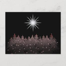 Postal Festiva Estrella blanca del cielo blanco de la noche silen