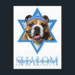 Postal Festiva Estrella de Jánuca de David - bulldog<br><div class="desc">Qué podría hacer decir Jánuca feliz más diversión que teniendo este bulldog el llevar de un Yamaka rodeado por la estrella de David. Este diseño caprichoso del día de fiesta estará seguro de encantar a sus amigos y familia así como otros amantes del perro. Este diseño está disponible adentro sobre...</div>