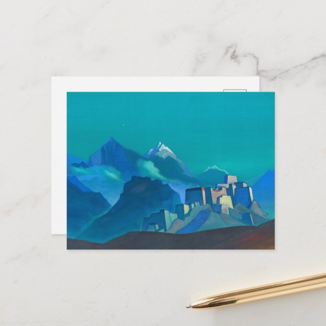 Postal Festiva Estrella de la mañana por Nicholas Roerich (Anverso/Reverso In Situ)