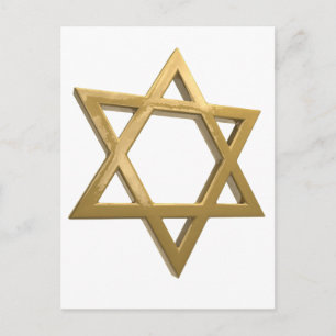 Postal Festiva estrella de oro chanukkah de david