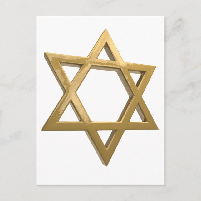 Postal Festiva estrella de oro chanukkah de david (Anverso)