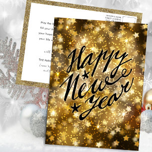 Postal Festiva Estrella del oro festivo feliz año nuevo