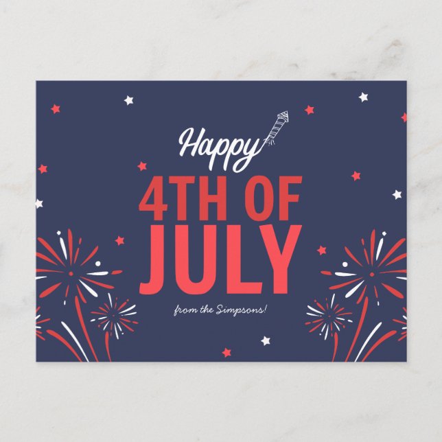 Postal Festiva Estrella española, 4 de julio (Anverso)