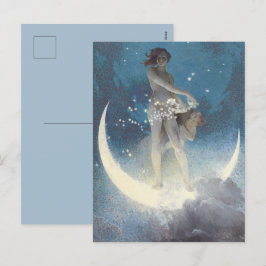 Postal Festiva Estrella victoriana vintage dispersa ángeles