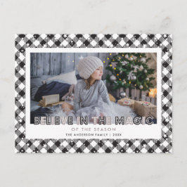 Postal Festiva Estrellas de búfalo blanco y negro creen foto