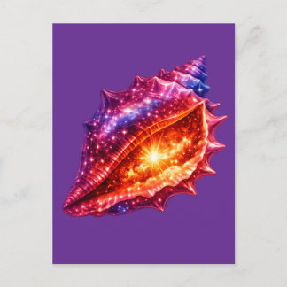 Postal Festiva Estrellas de concha de galaxia cósmica diseño náut