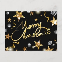 Estrellas Negras Metálicas Doradas Geniales Moda F