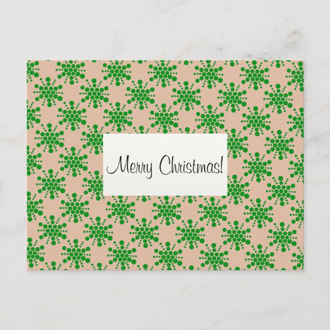 Postal Festiva Estrellas verdes ¡Feliz Navidad! (Anverso)