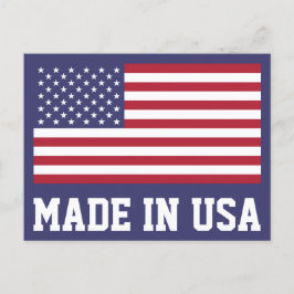 Postal Festiva Estrellas Y Bandera De Rayas Rojas Y Azules