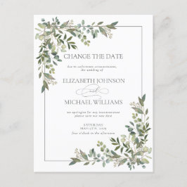 Postal Festiva Eucalyptus Botanical Sage Green Change The Date Ho