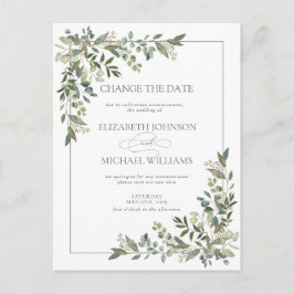 Postal Festiva Eucalyptus Botanical Sage Green Change The Date Ho