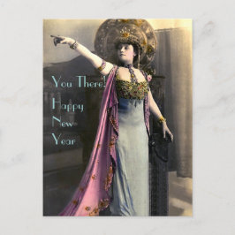 Postal Festiva Exigiendo un feliz Año Nuevo