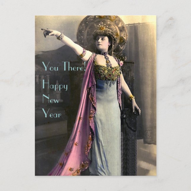 Postal Festiva Exigiendo un feliz Año Nuevo (Anverso)