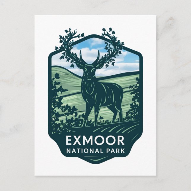 Postal Festiva Exmoor Bonito del Parque Nacional (Anverso)