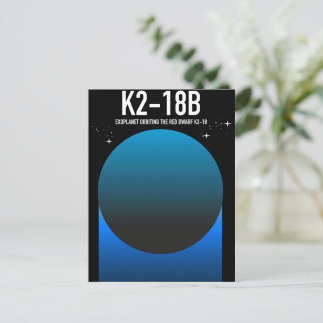 Postal Festiva exoplaneta K2-18b (Anverso de pie)