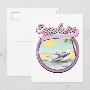 Postal Festiva Explorar el logotipo de viaje