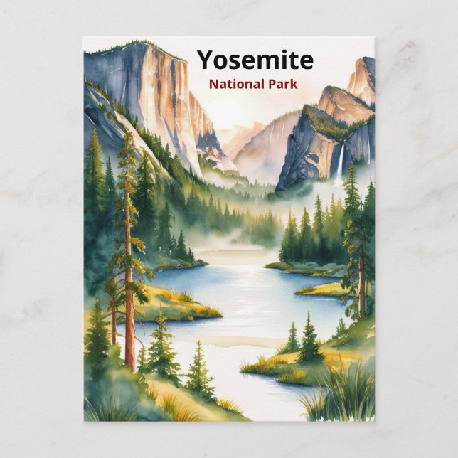 Postal Festiva Explore el Parque Nacional Yosemite: El majestuoso (Anverso)
