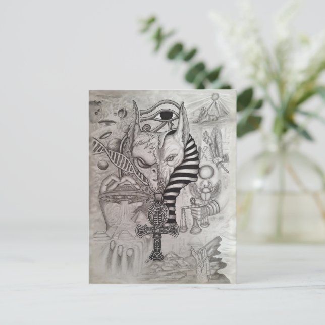 Postal Festiva Extranjeros antiguos, Anubis (Anverso de pie)
