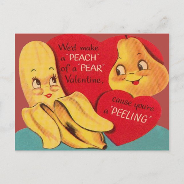 Postal Festiva Extraño Orgullo bananero gracioso Peel Valentine a (Anverso)