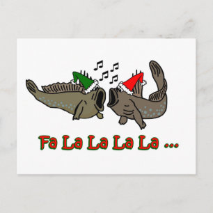 Postal Festiva Fa La La Navidades Pescado Mudskipper