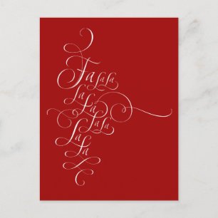 Postal Festiva Fa la - Navidades caligrafía - Deck the Halls