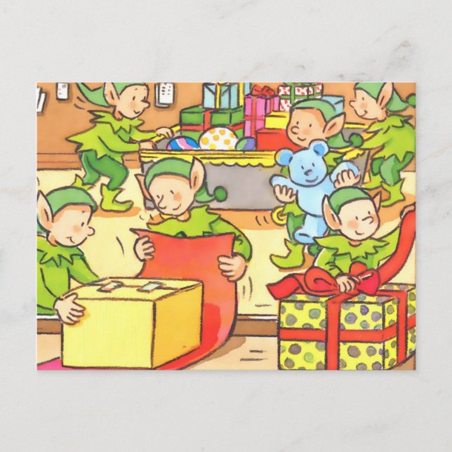 Postal Festiva Fábrica de navidades (Anverso)