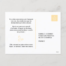 Postal Festiva Faire-Part d'adoption "Rose"