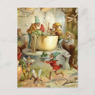 Postal Festiva "Fairies victorianas" de E S Hardy