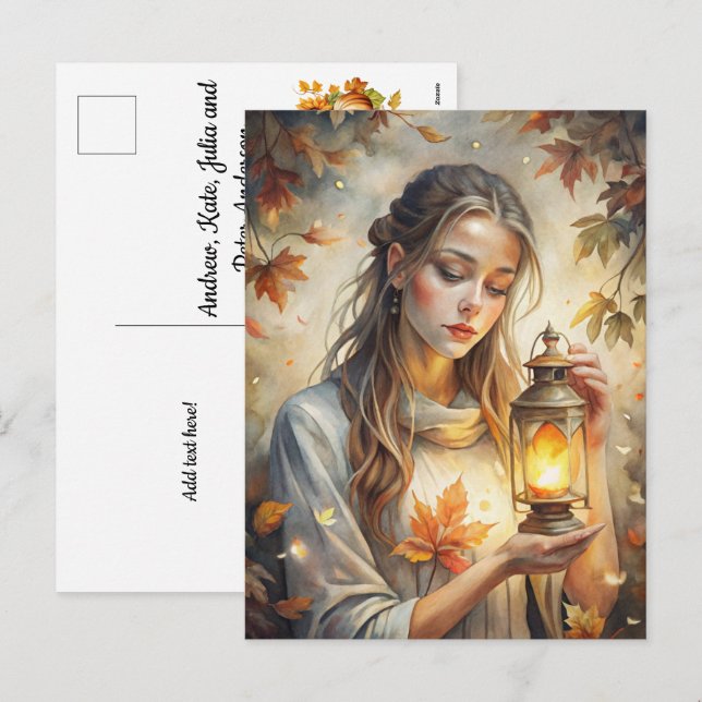 Postal Festiva Fairy Welcome Fall (Anverso / Reverso)