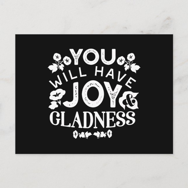 Postal Festiva Faith and Happiness – Joy and Gladness Quotes (Anverso)