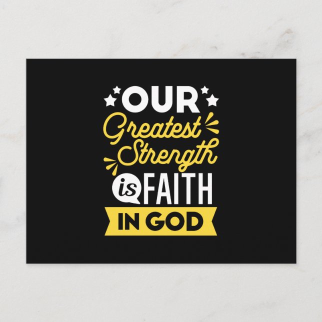 Postal Festiva Faith in God – Our Greatest Strength Quote (Anverso)