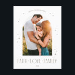 Postal Festiva Faith Love Family Diseño de Navidades de arte mode<br><div class="desc">Faith Love Family Diseño de Navidades de arte moderno</div>